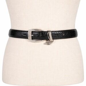 Brighton Leather Belt – 32 Black Croc Embossed Golf Charms